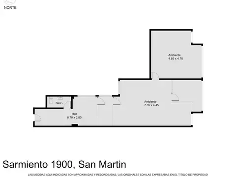 Oficina Monoambiente con 1 baño