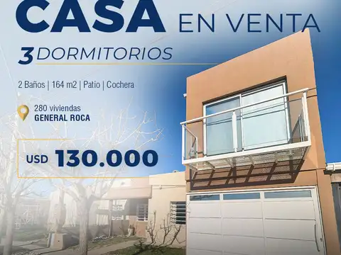 CASA EN VENTA | 3 DORM | GRAL ROCA.