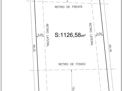 Terreno en Venta 23  mts Fondo
