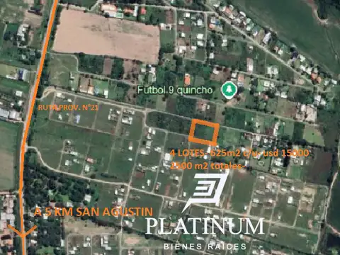 Terreno / Lote en venta de 625.29m2 ubicado en San Agustín