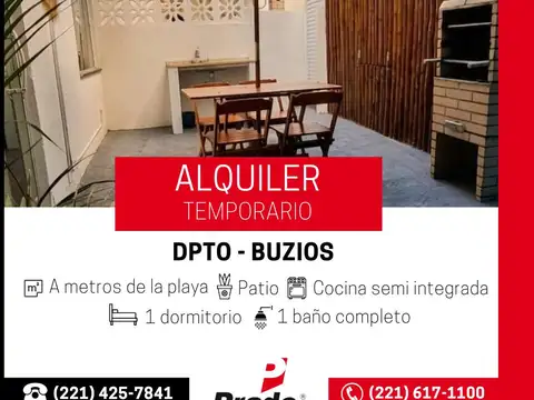 Depto familiar con patio privado cerca de la playa de Tartaruga, ideal para disfrutar unos días de descanso