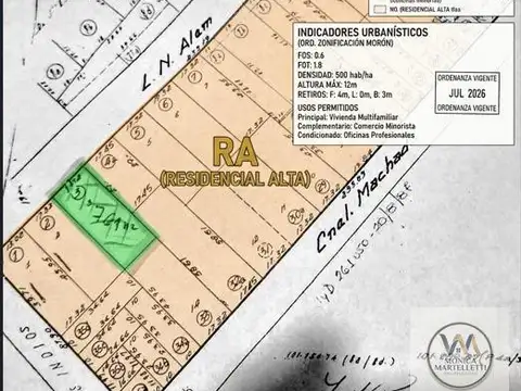 Terreno en Venta de 761,0 m2