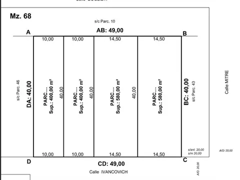 TERRENO EN VENTA - 49X40 CON POSIBILIDAD DE FRACCION