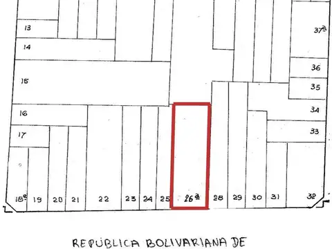 Terreno en Venta 13  mts Frente