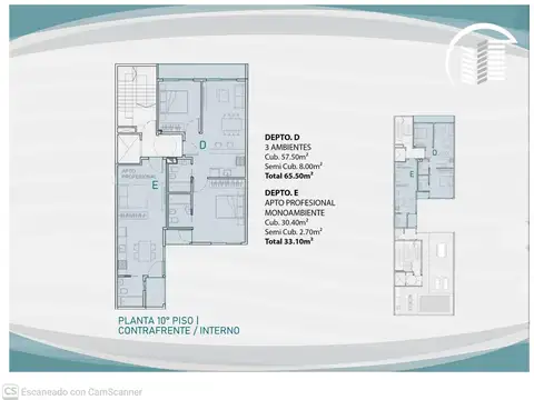 Departamento en Venta de 3 ambientes