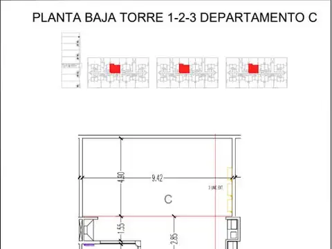 Departamento 2 ambientes con 1 baño
