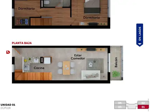 Ovidio Lagos y Jujuy - Ultimo Dpto de 2 Dormitorios Externo. Posibilidad cochera.