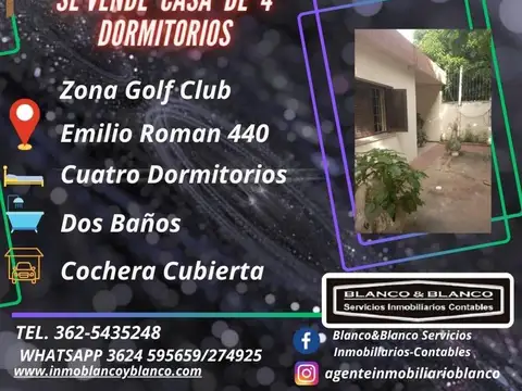 Se VENDE Casa de 4 Dormitorios
