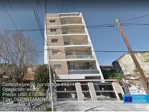 DEPARTAMENTO 4 AMBIENTES EN 1ER PISO, A DOS CUADRAS DE LA ESTACION DE EL PALOMAR - FICHA 9571