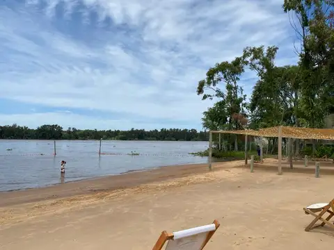 Lote venta barrio privado nautico Albardon,seguridad,amarra bar de playa despensa