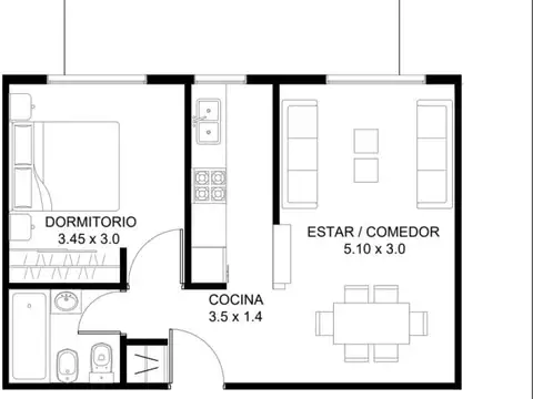 Departamento en Venta en Parque Chacabuco, USD 120.000
