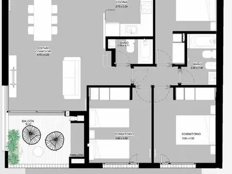 Departamento en Venta de 3 dormitorios