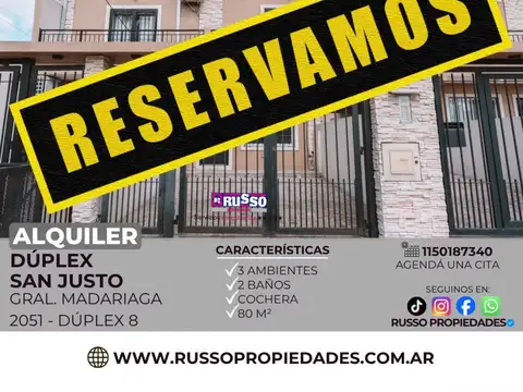Alquiler Duplex 3 Ambientes San Justo
