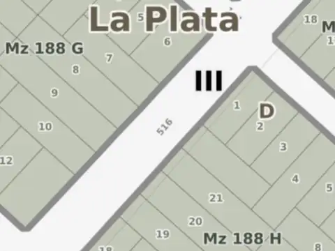 Terreno en calle 516 entre 181 y 181 bis