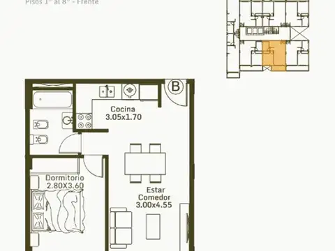 Departamento en Venta de 2 ambientes