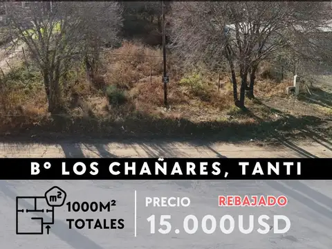 ESPECTACULAR TERRENO DE 1000M² A 100MTS DE RUTA 28, LOS CHAÑARES-TANTI