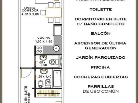 2 AMBIENTES (con cochera)