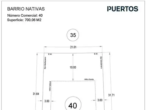 Terreno de 700m2 en venta en Puertos del Lago, Barrio Nativas, Escobar.