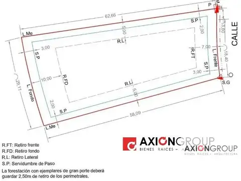 Terreno en Venta 59  mts Frente