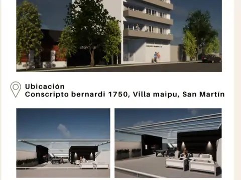 SAN MARTIN VENDE DEPARTAMENTOS EN POZO 1 Y 3 AMB, CONCRIPTO BEERNARDI 1700