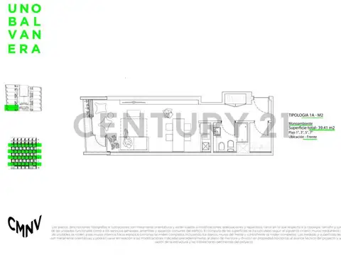 En venta Departamento Estudio Oficina en Balvanera/almagro