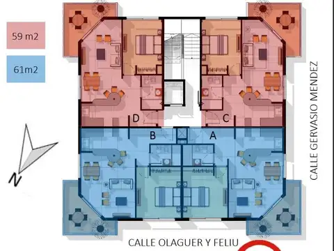 Departamento 2 ambientes con 1 baño