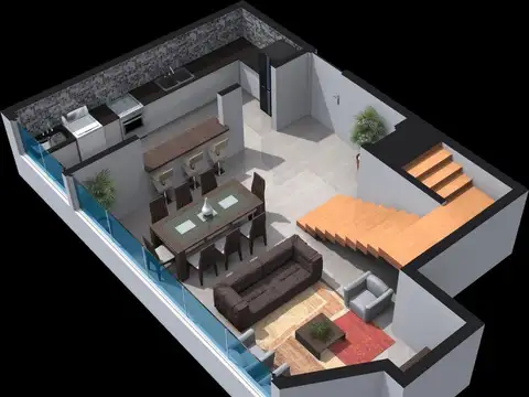 Departamento 3 ambientes con 2 baños