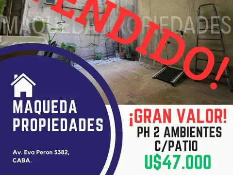 PH 2 AMBIENTES EN P.BAJA AL FRENTE C/ PATIO ¡GRAN UBICACIÓN!