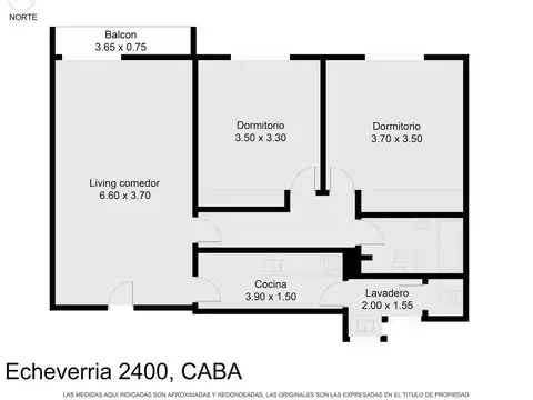 Departamento 3 ambientes con 2 baños