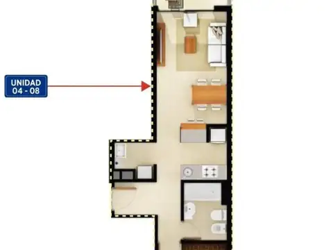 Departamento en Venta de 1 dormitorio