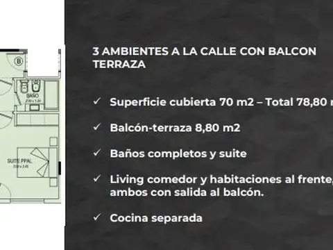 Departamento en Venta de 2 dormitorios