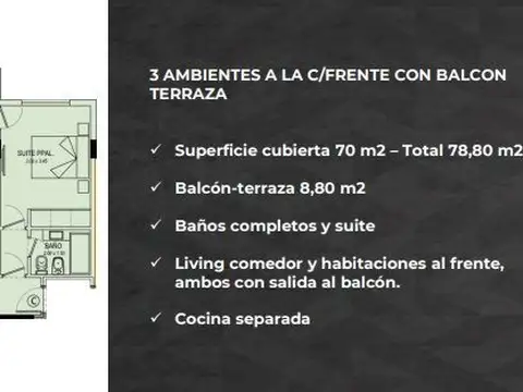 Departamento en Venta en La Perla Norte, USD 119.900