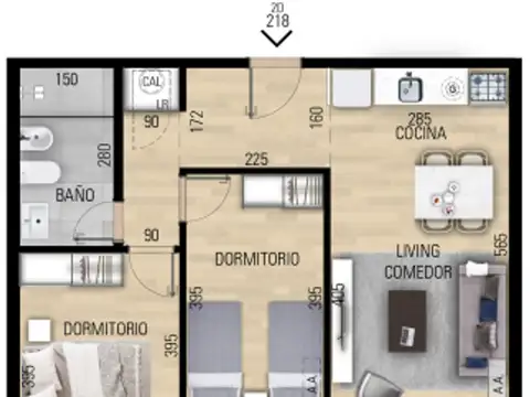VENTA APARTAMENTO DOS DORMITORIO EN POZO EN PRADO