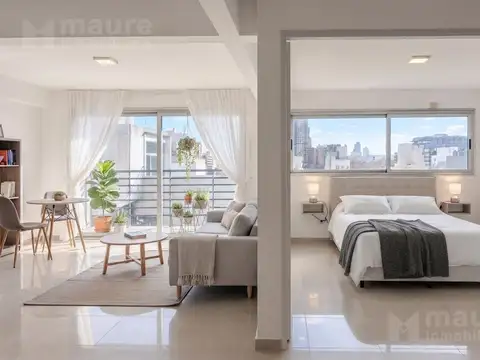 Venta departamento 2 ambientes sin división. Piso 10. Opción cochera. Villa Crespo
