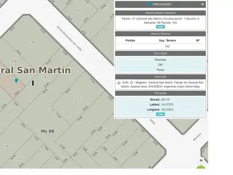 Terreno en Venta en General San Martín, USD 340.000