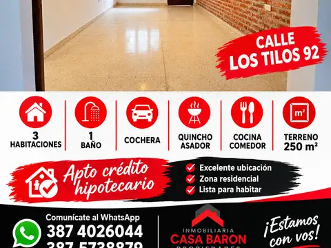 OPORTUNIDAD CASA 3 DORMITORIOS 2 BAÑOS  