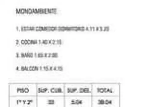 Departamento en Venta de 1 dormitorio