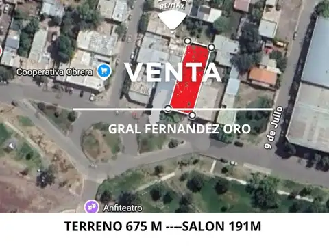 VENTA SALON COMERCIAL TERRENO DE 675 M