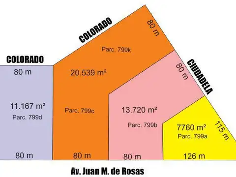 Terreno en Venta 80  mts Frente