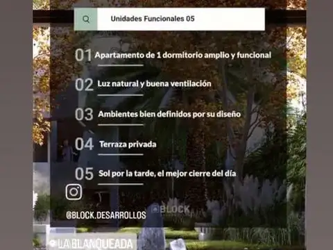 Departamento en Venta de 1 dormitorio
