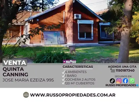 Venta casaquinta 4 ambientes Canning