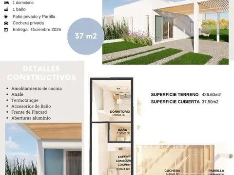 Casa de un dormitorio desde el pozo