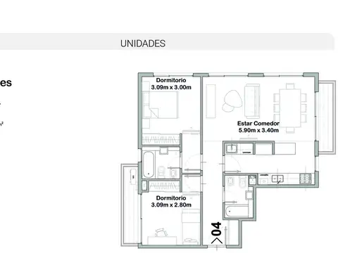 Departamento en Venta de 3 ambientes