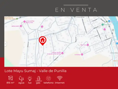 Terreno en Venta en Mayu Sumaj, USD 40.000