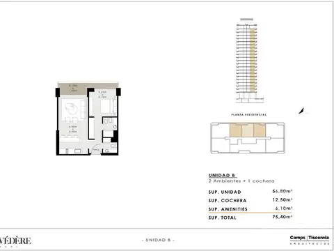 Exclusivo Departamento 2 ambientes Belvedere Yacht