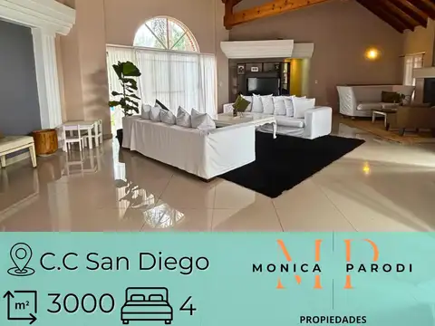 CASA EN VENTA  EN COUNTRY SAN DIEGO, FRANCISCO ÁLVAREZ CON LOTE DE 3.000 M² Y GRAN PARQUE