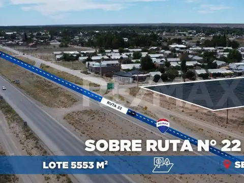 VENTA LOTE 5553 m2 sobre Ruta 22