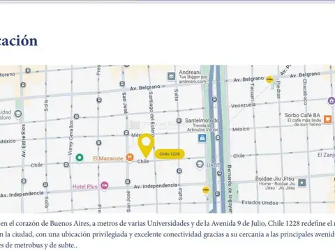 Departamento en Venta de 1 dormitorio