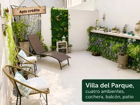 VILLA DEL PARQUE 4 AMBIENTES PATIO COCHERA BALCON