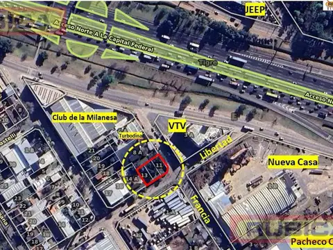 Venta terreno industrial de 600 m2 a una cuadra de Panamericana km.27